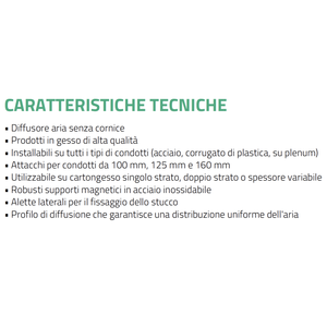 Diffuseur rond en plâtre Tecnosystemi Canova pour dalles de plafond en plaques de plâtre - Product Image 4