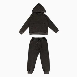 Ensemble de survêtements en coton biologique pour enfants survêtements vintage pour enfants avec lavage minéral vente en gros d'ensembles de vêtements pour garçons survêtements écologiques pour garçons - Product Image 1