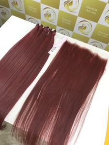 Genius Weft Hot Borgoña Extensiones de cabello humano crudo de 16 pulgadas Cutícula alineada de alta calidad Frontal vietnamita Precio al por mayor - Product Image 4