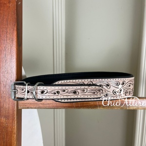 Luxury Designer <b>Dog</b> <b>Collar</b> Adjustable Hand Tooled Genuine Leather Comfortable With Metal Buckle & D-ring Eco-friendly Pet <b>Collar</b> - Product Image 1