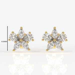 Pendientes de plata esterlina con pasador de diamante Moissanite corte pera y marquesa - Product Image 3