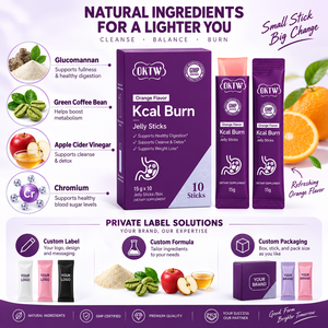 Kcal Burn Jelly Sticks Sabor <span class=keywords><strong>Naranja</strong></span> Control del Apetito Digestión Saludable Limpieza Desintoxicación Control de Peso Suplemento Dietético - Product Image 4