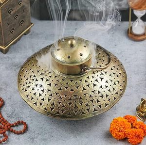 Factory Custom High Quality Religious Eco-Friendly Hand-<b>made</b> Classic Metal Incense <b>Stick</b> Holder Retro Brass Copper Burner Golden - Product Image 1