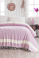 Couverture de serviette turque à chevrons, jet de plage 100% coton, pestemal, hammam, draps de lit de couleur grise Chevron