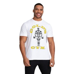 Muscle Joe Sports T-Shirt White Organic Cotton Gym Shirt Breathable Activewear Bodybuilding Fitness Tee Regular Fit Golds Gym - Product Image 2