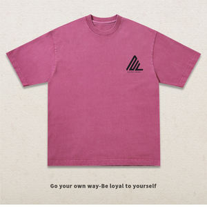 เสื้อยืดผู้ชายวินเทจผ้าว็อนซักแบบผสมกรดทำจากโพลีเอสเตอร์/ ผ้าฝ้ายผสม - Product Image 6