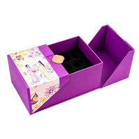 Boîte rigide de luxe personnalisée avec impression quadricolore, gaufrage UV et motif fleur éternelle pour petites entreprises