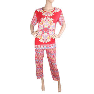ชุดนอนผู้หญิงแบบ 2 ชิ้น - สีแดง - Product Image 4