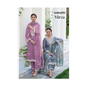 Dernière collection de vêtements ethniques indiens en coton de soie avec broderie Collection de costumes Salwar pour mariage et fête - Product Image 1