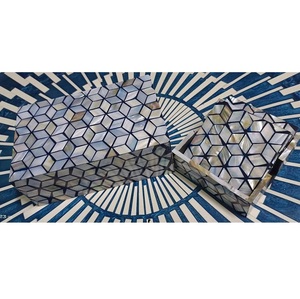 Caja de almacenamiento de pendientes de collar de grado Premium incrustaciones de hueso precioso organizador de joyas de boda cajas de incrustaciones 100% estuche Real y Natural - Product Image 5