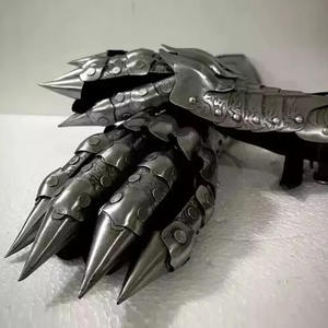 <b>Medieval</b> Gothic Gauntlet Gloves Set Polished Metal Cosplay & Role Play <b>Costume</b> Gauntlets for Halloween - Product Image 2