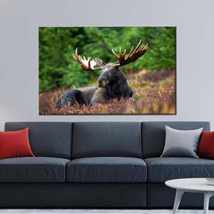 งานศิลปะบนผ้าใบพิมพ์ลายสวยงาม: ฉากป่ากวางสไตล์โบฮีเมียน,1P:ห่อหุ้มอย่างดี - Product Image 1