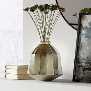 Jarrón de Flores de Mesa Redondo de Aluminio Dorado Metálico de Diseño Moderno de Alta Calidad, Decoración para el Hogar y Bodas, Impex Moradabad - Product Image 4