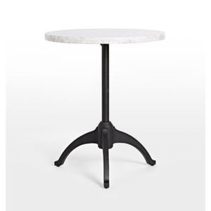 <b>Set</b> <b>Of</b> 2 Vintage Style Iron <b>Coffee</b> <b>Tables</b> Round Faux Marble Top Red Ornate Pedestal Base Cafe Side <b>Tables</b> Accent Furniture Sale - Product Image 3