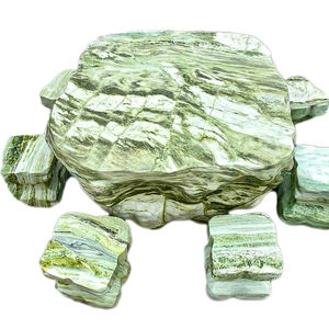 ชุดโต๊ะอาหารเซอร์เพนไทน์ beGems รุ่นขายดีประจำปี 2025 โต๊ะอัญมณีสุดหรูพร้อมเก้าอี้หกตัว เฟอร์นิเจอร์สำหรับบ้าน - Product Image 1