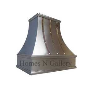 Campana extractora hecha a mano para Isla de cocina, remaches de tira de diseño increíble, acabado personalizado, chimenea, hogar eléctrico montado en la pared - Product Image 1
