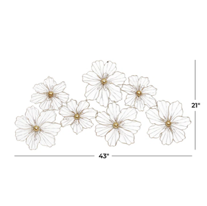 Gold <b>wire</b> foiled floral indoor decoration <b>wall</b> decor outdoor <b>wall</b> hanging hotel restaurant home living room bedroom decorative - Product Image 4