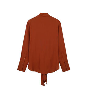 Camisas de trabajo de oficina de manga larga informales a la moda para mujer Tops estampados con patrón sólido para la temporada de primavera - Product Image 5