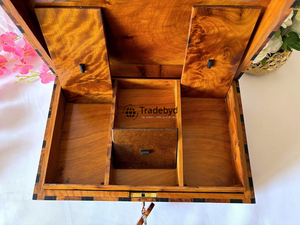 Tradebyd กล่องไม้ขัดเงาพรีเมี่ยม, กล่องไม้ขัดเงางานแฮนด์เมดหรูหราจัดเก็บเครื่องประดับที่มีสไตล์สำหรับตกแต่งของขวัญ - Product Image 4