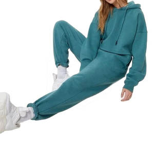 Meilleure qualité coton femmes haut court sweats à capuche coupe-vent fabriqué en usine Streetwear pour l'hiver court longueur haut court col à capuche - Product Image 4