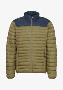 Veste matelassée légère pour homme, vert olive, panneaux d'épaule marine, fermeture éclair sur le devant, chaude, décontractée, pour l'hiver, vêtements d'extérieur, style urbain - Product Image 6