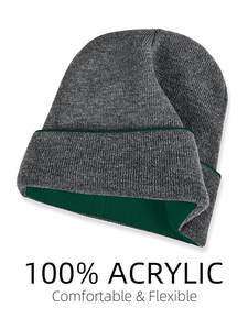 Gorros con puños acrílicos superventas con logotipo personalizado Fabricante de gorros de hombre Gorro de punto Jacquard Sombreros de invierno - Product Image 4