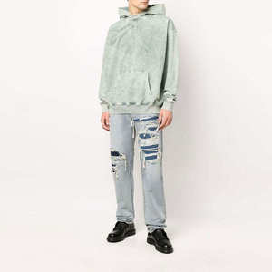Sweat-shirt de qualité supérieure en tissu 100% coton, lavage à l'acide, pour homme, respirant, lourd, délavé au soleil - Product Image 6