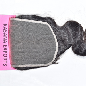 Extensions de cheveux humains 100% naturels, non traités, avec closure 6*6, provenant de temples indiens, sans traitement, cuticules alignées - Product Image 1