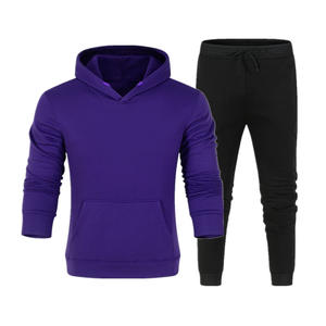 Chándal ajustado de moda para hombre, ropa de entrenamiento transpirable con cremallera para invierno, conjuntos de sudadera con patrón sólido - Product Image 2