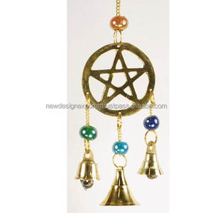 Carillon à vent pentagramme à trois cloches - Product Image 1