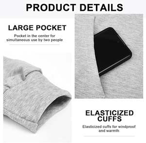 Sudadera básica suelta con capucha para parejas Invierno Patrón sólido Cómodo Material de mezcla de algodón y poliéster - Product Image 4