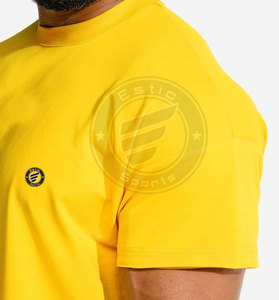 Nueva llegada de los hombres al por mayor convencional llano de gran tamaño camisas camiseta para hombres deporte gimnasio desgaste - Product Image 3