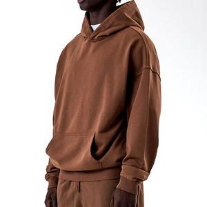 เสื้อฮู้ดผ้าฝ้ายออกแบบได้ตามที่ต้องการมีฮู้ดขนาดใหญ่พิเศษมีฮู้ดปักโลโก้ได้ตามต้องการ - Product Image 1