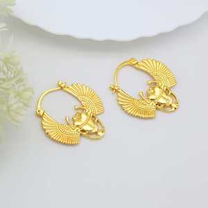Pendientes de Aro Escarabajo de Moda de Alta Demanda, Joyería Boho de Latón para Mujer, Chapados en Oro de 18k, Diseño de Animal Escarabajo Egipcio, Venta al por Mayor/OEM/ODM - Product Image 4
