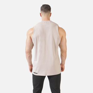 เสื้อกล้ามลำลองสำหรับผู้ชายเสื้อออกกำลังกายแขนกุดสำหรับ100% ออกกำลังกายในยิมผ้าคอตตอนแห้งเร็วสั่งทำโลโก้ - Product Image 3