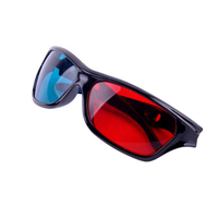 Lunettes 3D adultes noires avec cadre bleu rouge pour la visualisation de films et de jeux anaglyphes dimensionnels Lunettes 3D adultes noirs