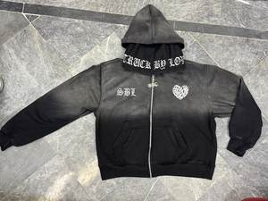 Sweat-shirt court ample pour homme de qualité supérieure 2025, manches courtes, streetwear, sweat-shirt à capuche, logo brodé personnalisé, respirant, DTG DTF personnalisable - Product Image 5