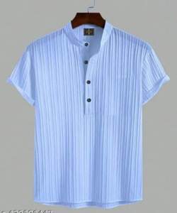 Camisetas informales con cuello en V para hombre, tela tejida de diseño sólido, 200 gramos de peso - Product Image 1