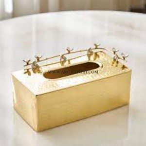 Nouvelle arrivée antique plaqué or porte-papier de soie de table distributeur exclusif de mouchoirs en papier de qualité pour la décoration de mariage - Product Image 2