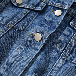 New Fashion <b>Women</b> <b>Denim</b> <b>Jacket</b> Collection Featuring Short Puff Sleeve Cropped Jeans Coat And Two Tone Color Block <b>Pink</b> Black - Product Image 4