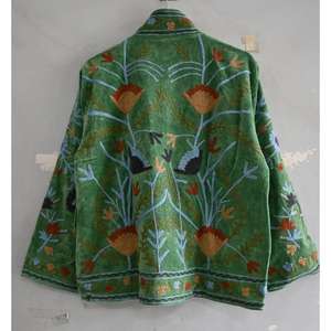 เสื้อโค้ทกำมะหยี่สำหรับผู้หญิงเสื้อโค้ทสไตล์โบฮีเมียนปักด้วยมือสไตล์อินเดียสำหรับฤดูหนาว - Product Image 5