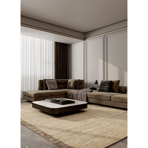 พรมขนสัตว์ถักมือสีเบจน้ำตาล รุ่น Re-1525 ลายทางแบบอัฟกัน รูปทรงสี่เหลี่ยมผืนผ้า สำหรับตกแต่งบ้าน ห้องนั่งเล่น และทางเดิน - Product Image 5