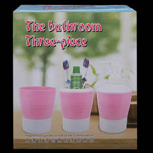 ชุดอุปกรณ์ในห้องน้ำ 3 ชิ้น - สีชมพู - Product Image 3