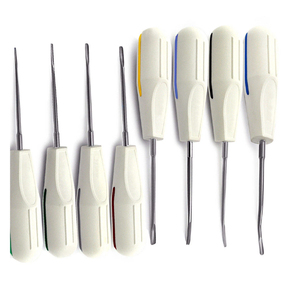 Elevador Dental Manual de Alta Calidad para Extracción de Raíces, Cirugía Oral, Cumple con MOL, Mango Blanco, 8 Piezas, Acero Inoxidable Alemán - Product Image 1