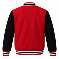 Veste universitaire pour homme, veste de baseball personnalisée, veste bomber à boutons-pression, veste en mélange de laine à col côtelé, vente en gros OEM