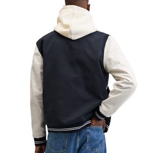 Veste de baseball unisexe surdimensionnée en laine à col montant, style varsity, personnalisée pour homme, brodée, vente en gros, streetwear - Product Image 2