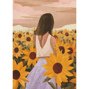 Sunflower Evenings Digital <b>Printed</b> Paper Support Base - Product Image 1