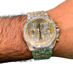 Haute qualité Baguette Cut Lab Grown Diamond clouté Iced Out Diamond Watch pour le meilleur cadeau de bijoux de mode pour hommes - Product Image 2