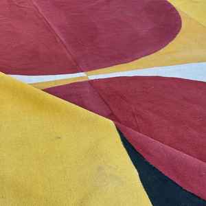 180cm x 90cm Designer Bohème Tapis 100% Brodé Dhurries Home Decor Multicolore Grand Cercle Motif pour Utilisation de Voiture - Product Image 1