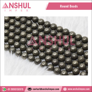 Exportador indio de pirita de buena calidad, cuentas sueltas redondas de 14 mm, piedra preciosa de vidrio natural para la fabricación de joyas. - Product Image 4